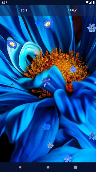 Blue Flowers Live Wallpaper Ảnh chụp màn hình 3