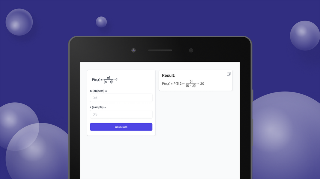 Permutations Calculator Tangkapan skrin 1