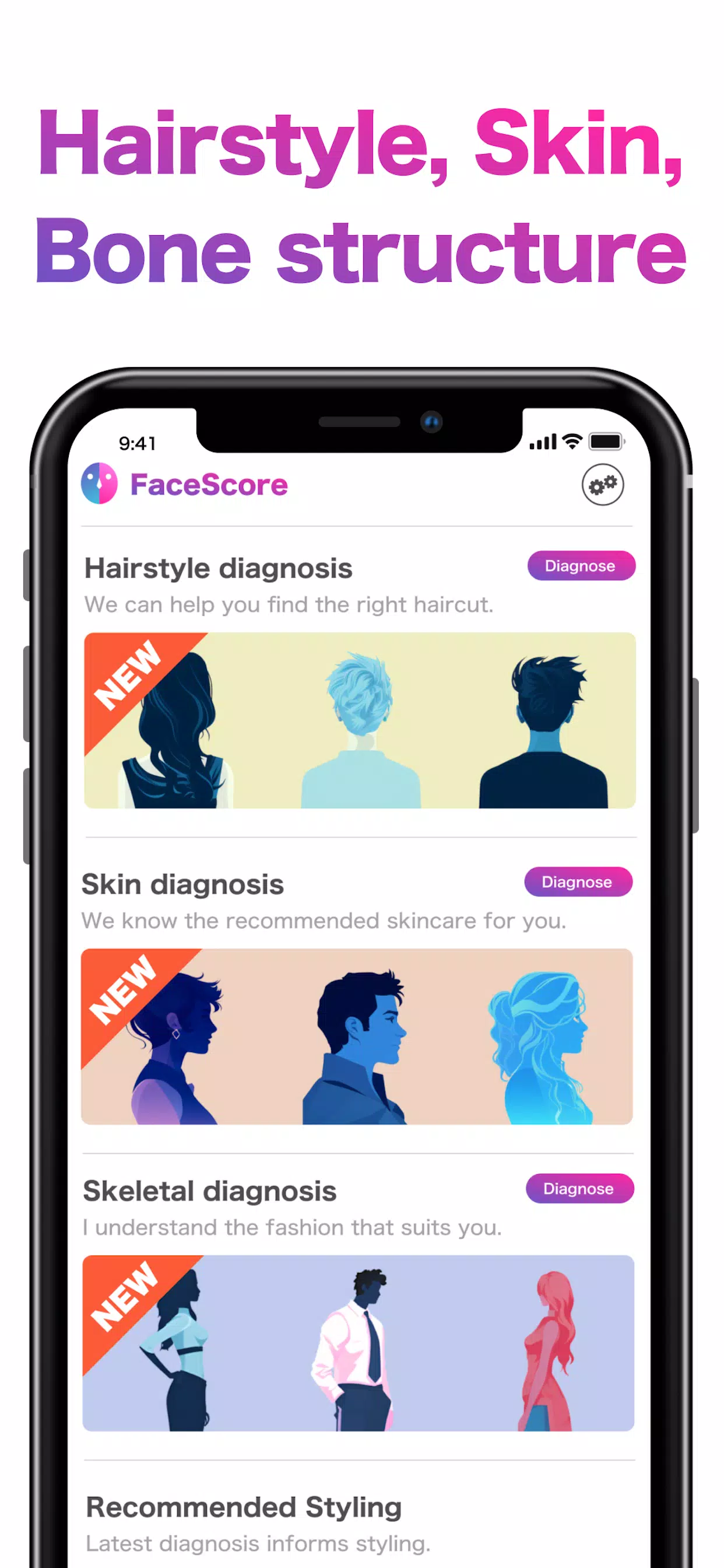 「FaceScore」顔のバランスを点数で採点 顔診断アプリ Capture d'écran 3