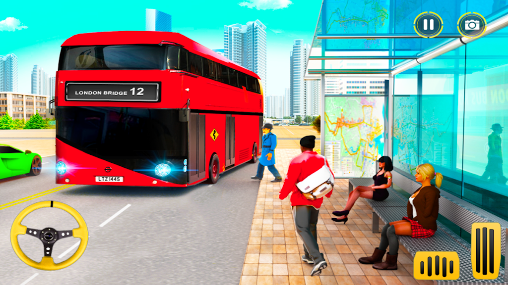 City Coach Bus Driving Sim 3D Ekran Görüntüsü 0