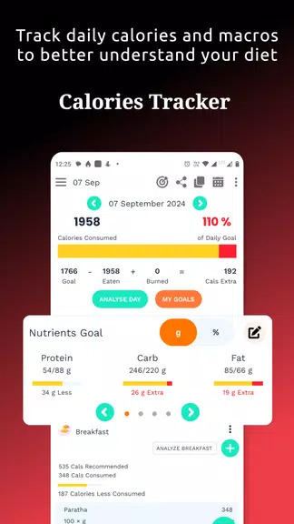 Food Tracker & Calorie Counter ဖန်သားပြင်ဓာတ်ပုံ 0