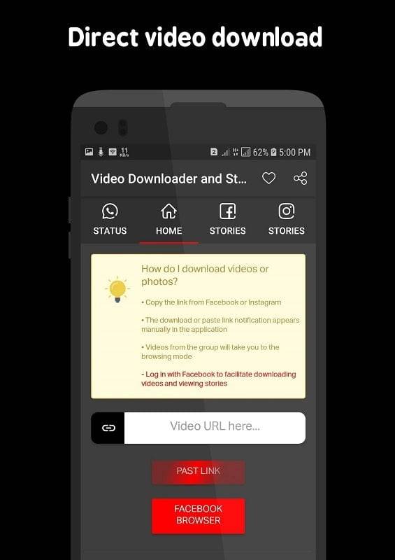 Video Downloader and Stories Zrzut ekranu 1