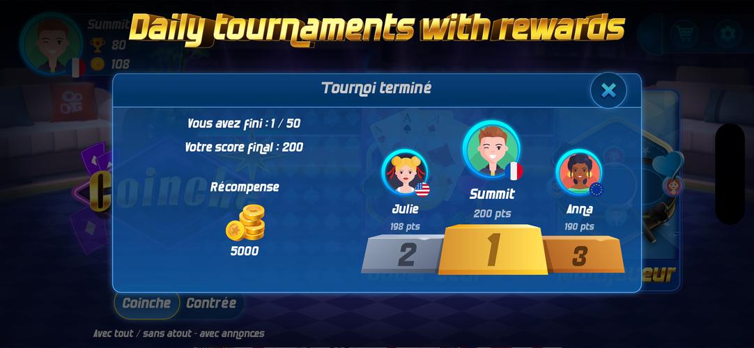 Coinche online 螢幕截圖 1