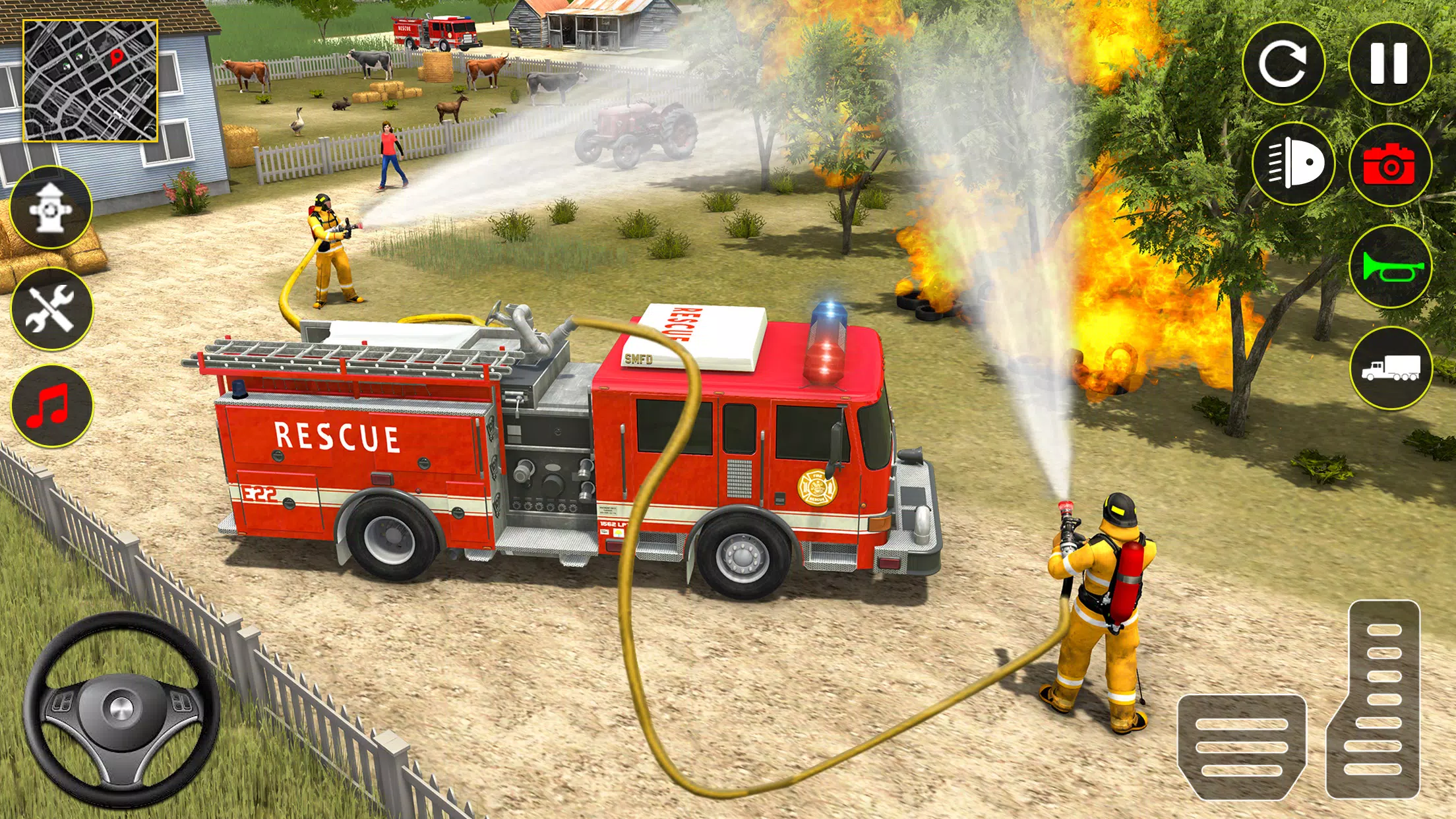 Fire Truck Rescue Sim Games 3d Capture d'écran 1