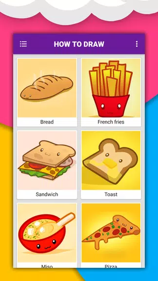 How to draw cute food by steps Screenshot 2