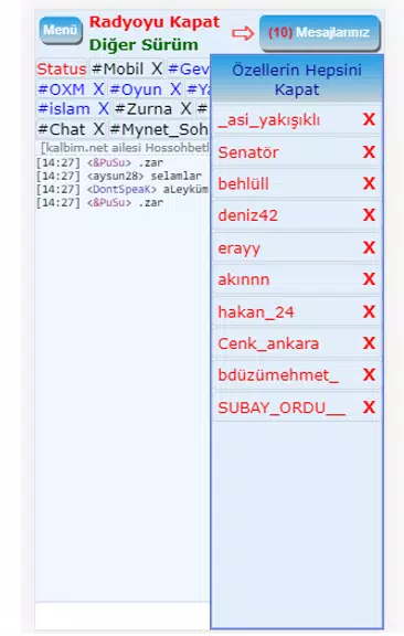 Mirc Sohbet Chat Odaları ภาพหน้าจอ 1