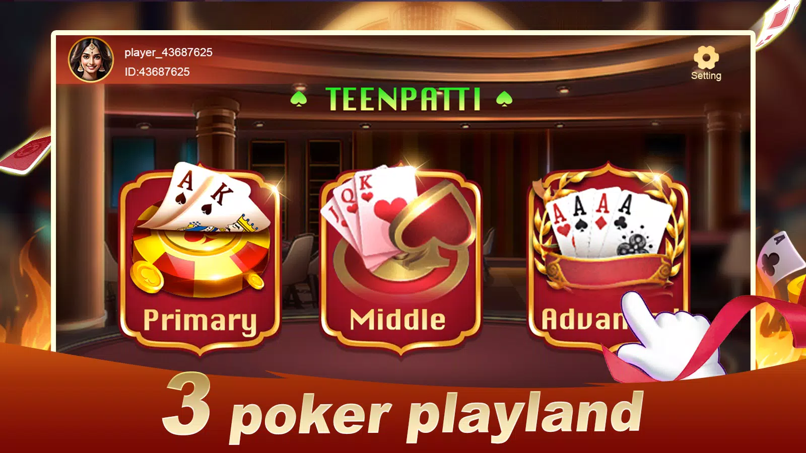 3 Poker Playland ภาพหน้าจอ 0