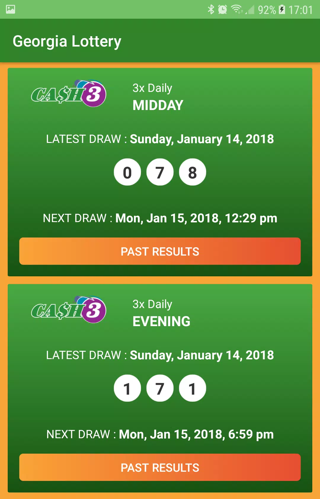 Georgia Lottery Results Capture d'écran 0