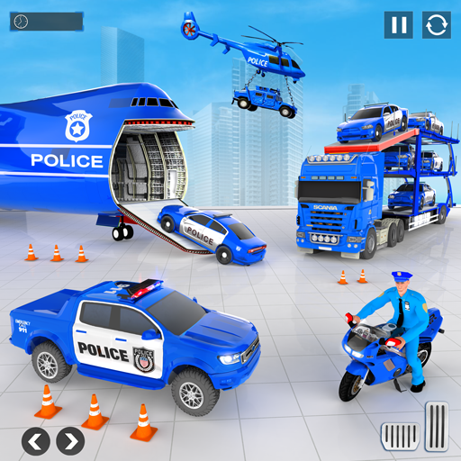 Police Car transporter Game 3D Captura de tela 0