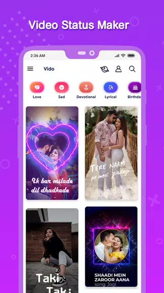 Vido : Video Status Maker স্ক্রিনশট 0