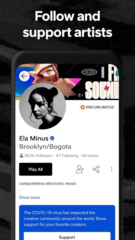 Schermata SoundCloud: Play Music & Songs Mod 1