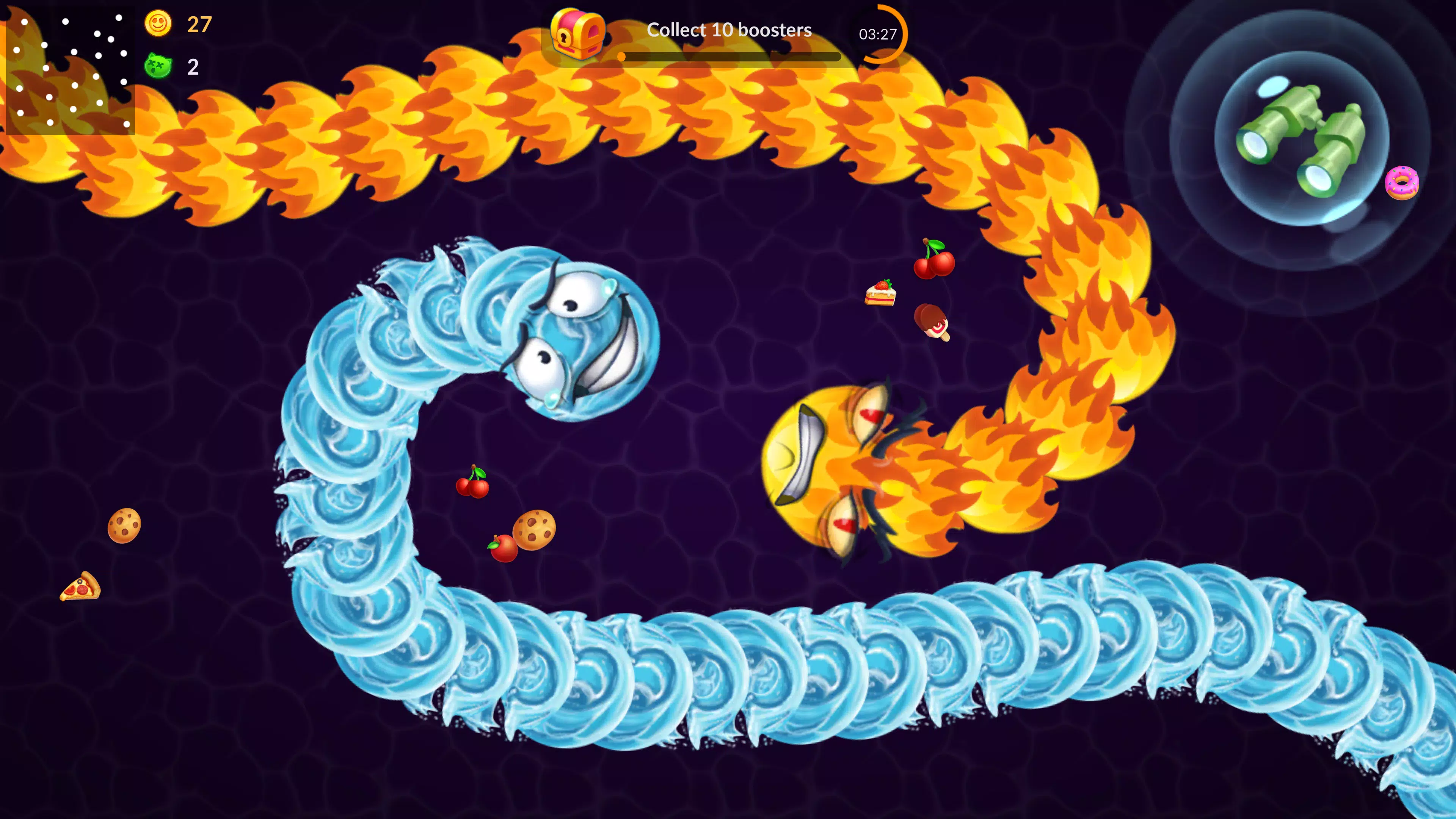 Snake vs Worms: Fun .io Zone 螢幕截圖 1