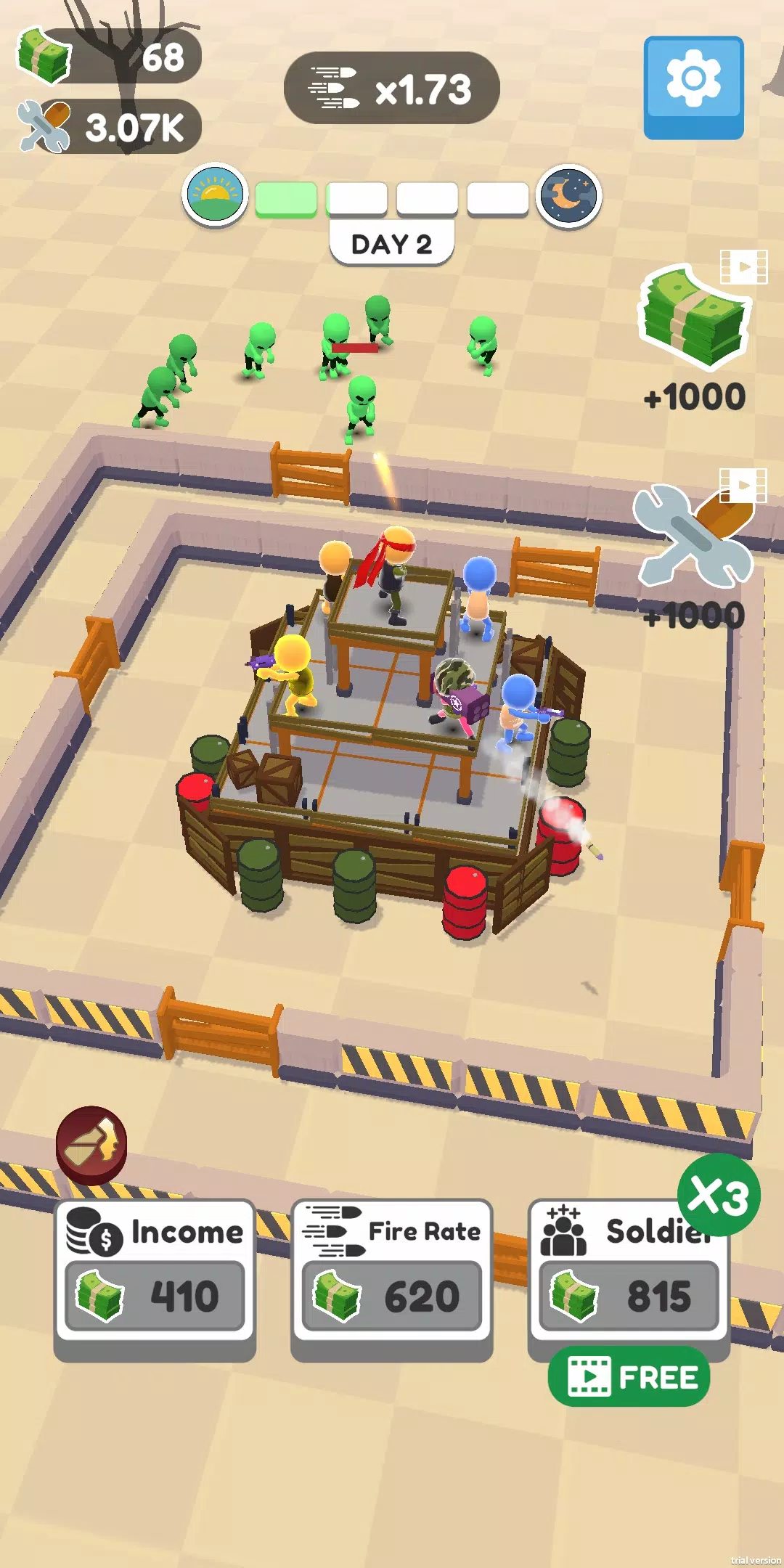 Defend City Merge Shoot Idle Captura de tela 1