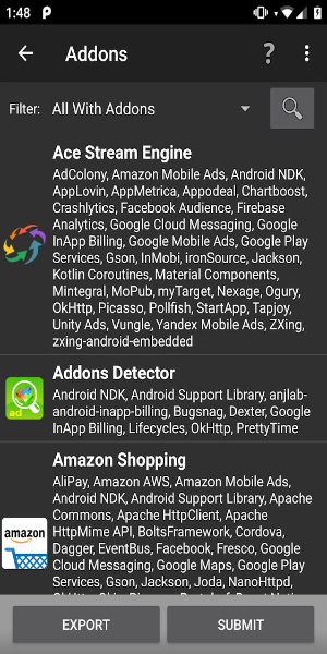 Addons Detector Screenshot 1