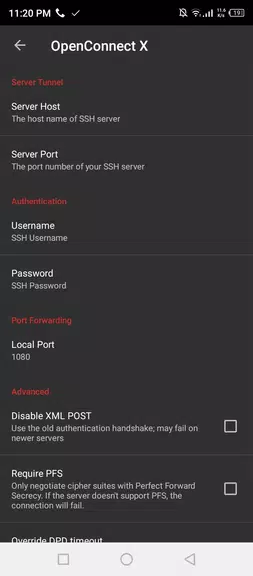 OpenConnect X for Android Captura de tela 1