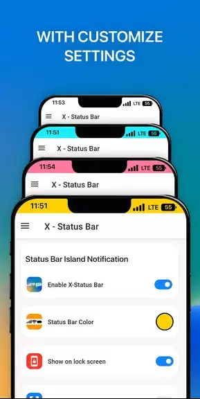 iCenter iOS 16: X - Status Bar 스크린샷 0