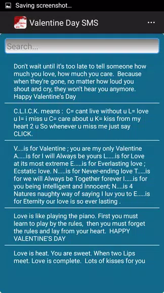 Valentine Day SMS Captura de pantalla 2