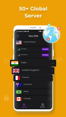 Fire VPN - Vpn Proxy Browser ภาพหน้าจอ 1