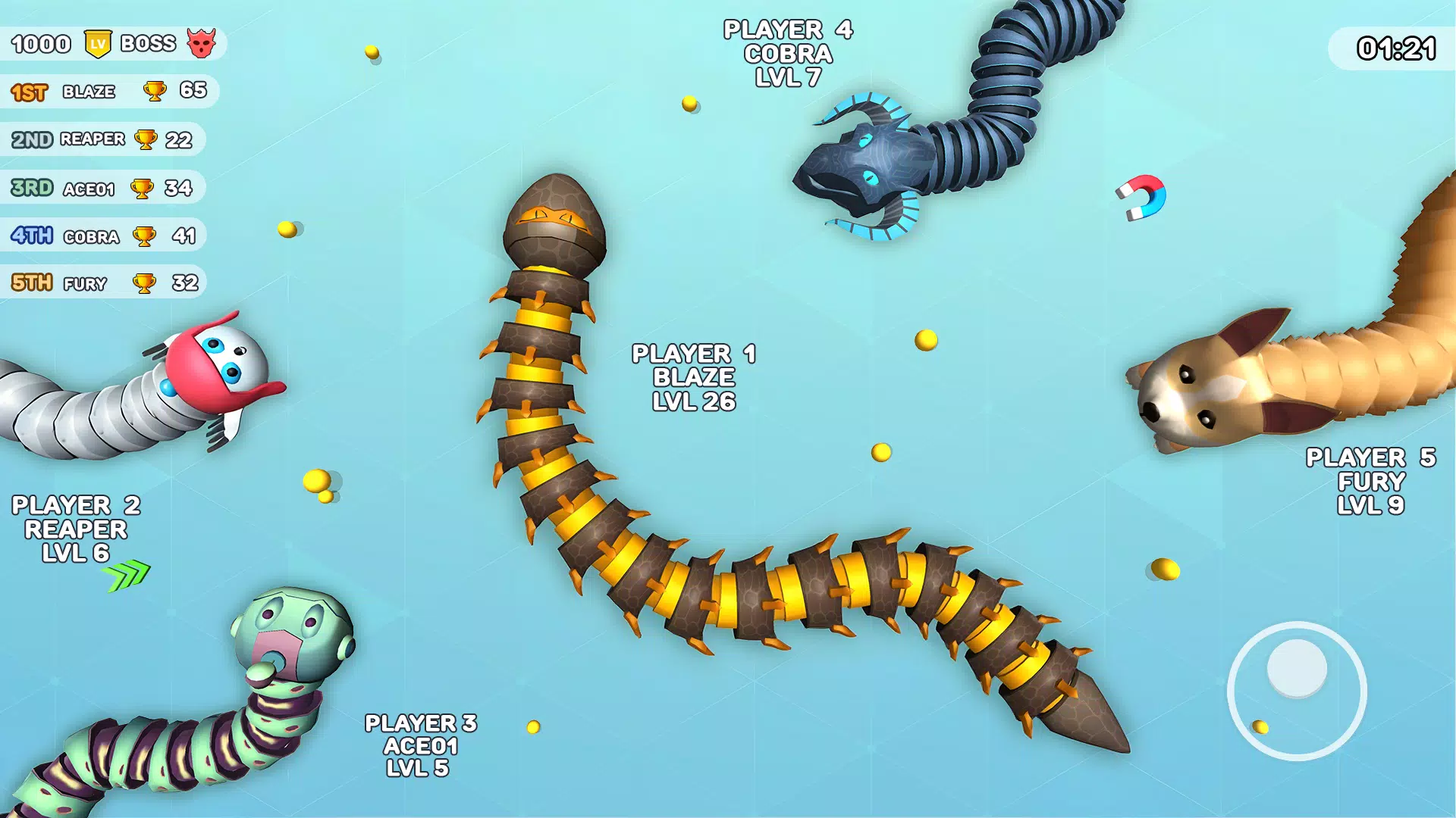 Worms Clash - Snake Games Screenshot 1