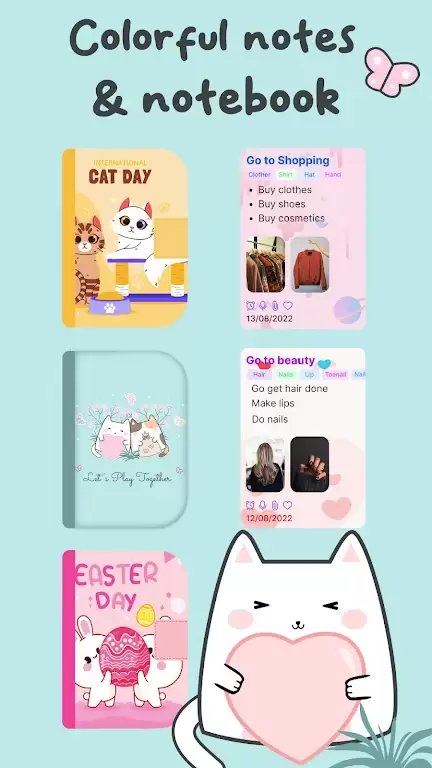 Cute Notes Notebook & Organize ဖန်သားပြင်ဓာတ်ပုံ 0