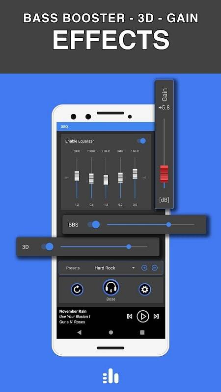 Equalizer & Bass Booster - XEQ स्क्रीनशॉट 1