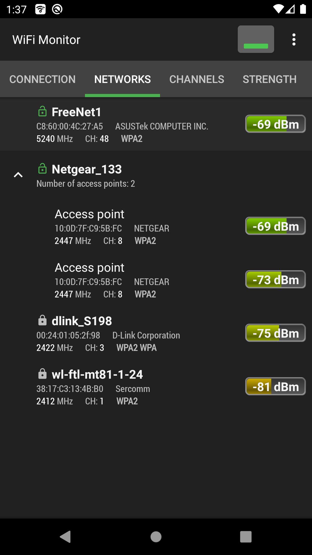 Schermata WiFi Monitor: network analyzer 2