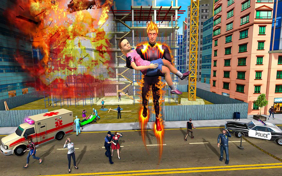 Superhero Fly 3D Rescue应用截图第2张