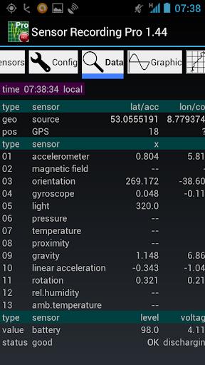 Sensor Recording Lite Zrzut ekranu 2