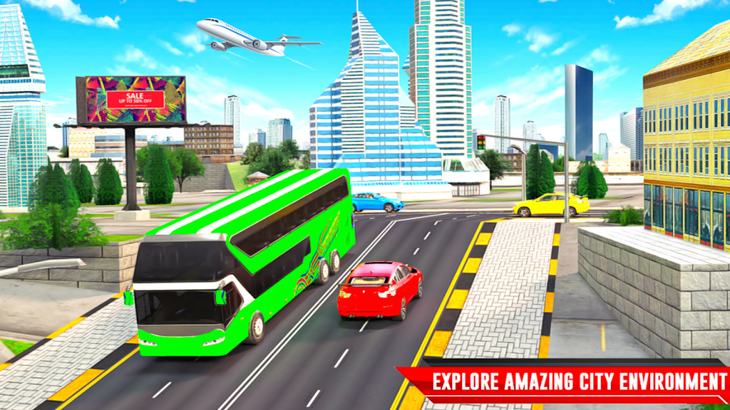 City Coach Bus Driving Sim 3D Ekran Görüntüsü 1