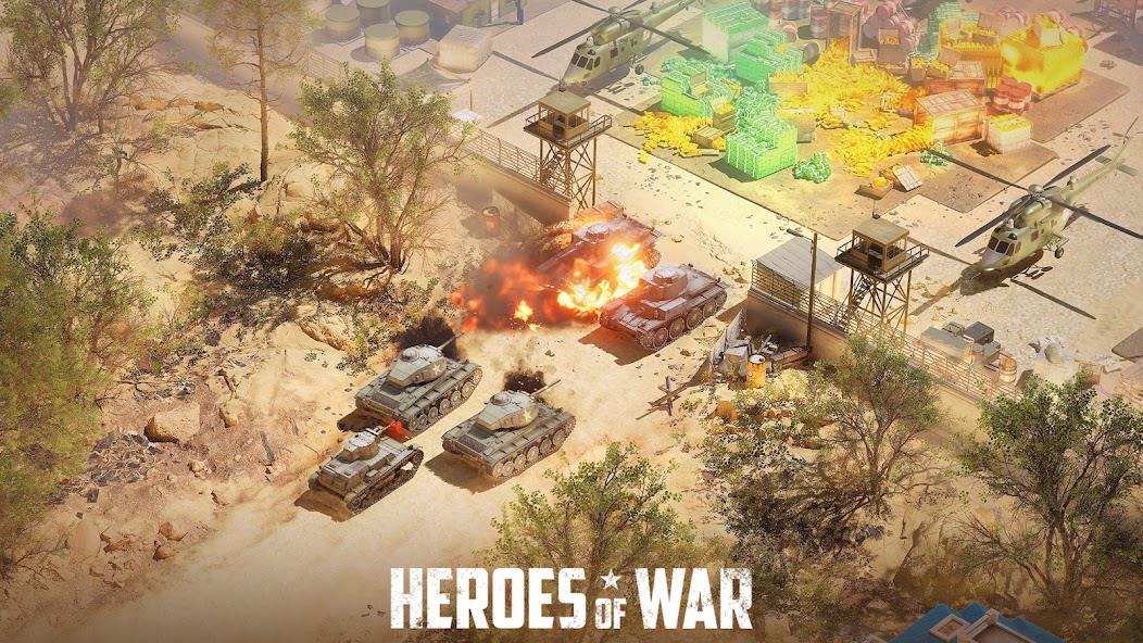 Heroes of War: Idle army game Mod Ekran Görüntüsü 1