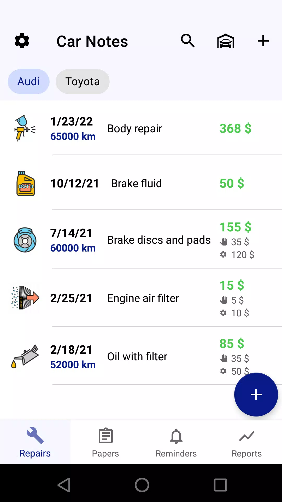 Car service tracker ဖန်သားပြင်ဓာတ်ပုံ 0