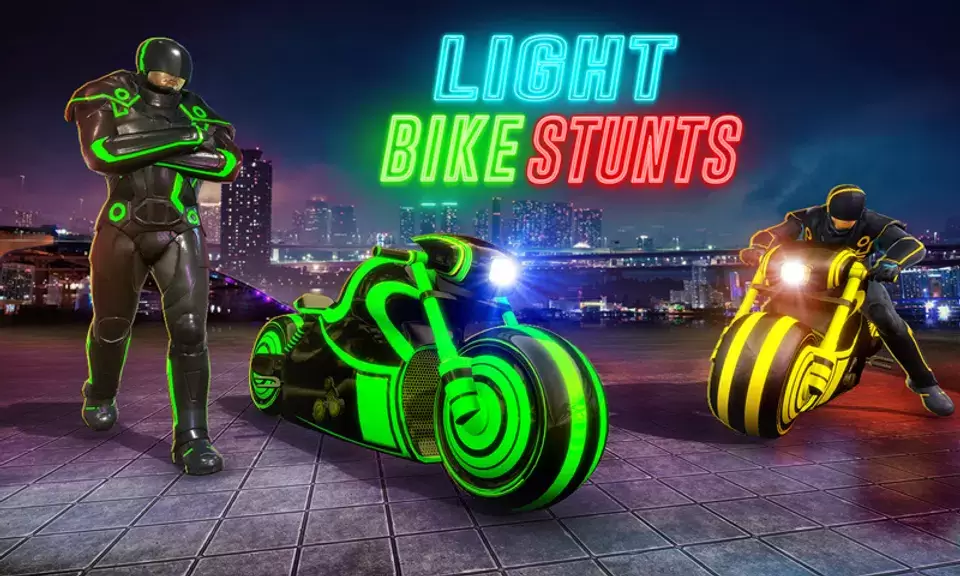 Light Bike Stunt Racing Game Schermafbeelding 3