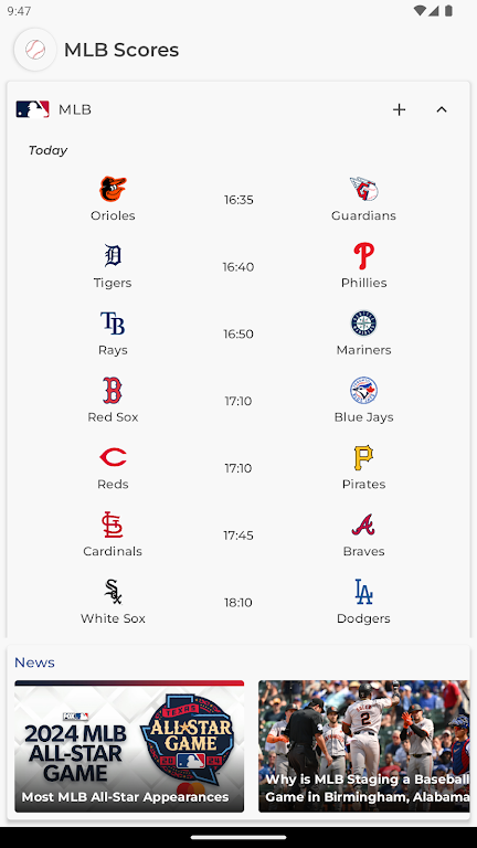 MLB Scores ဖန်သားပြင်ဓာတ်ပုံ 0