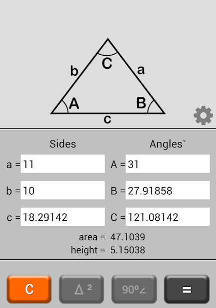 Triangle Calculator Tangkapan skrin 0