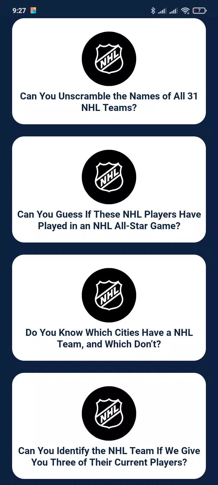 Trivia Game For NHL Addict!应用截图第0张
