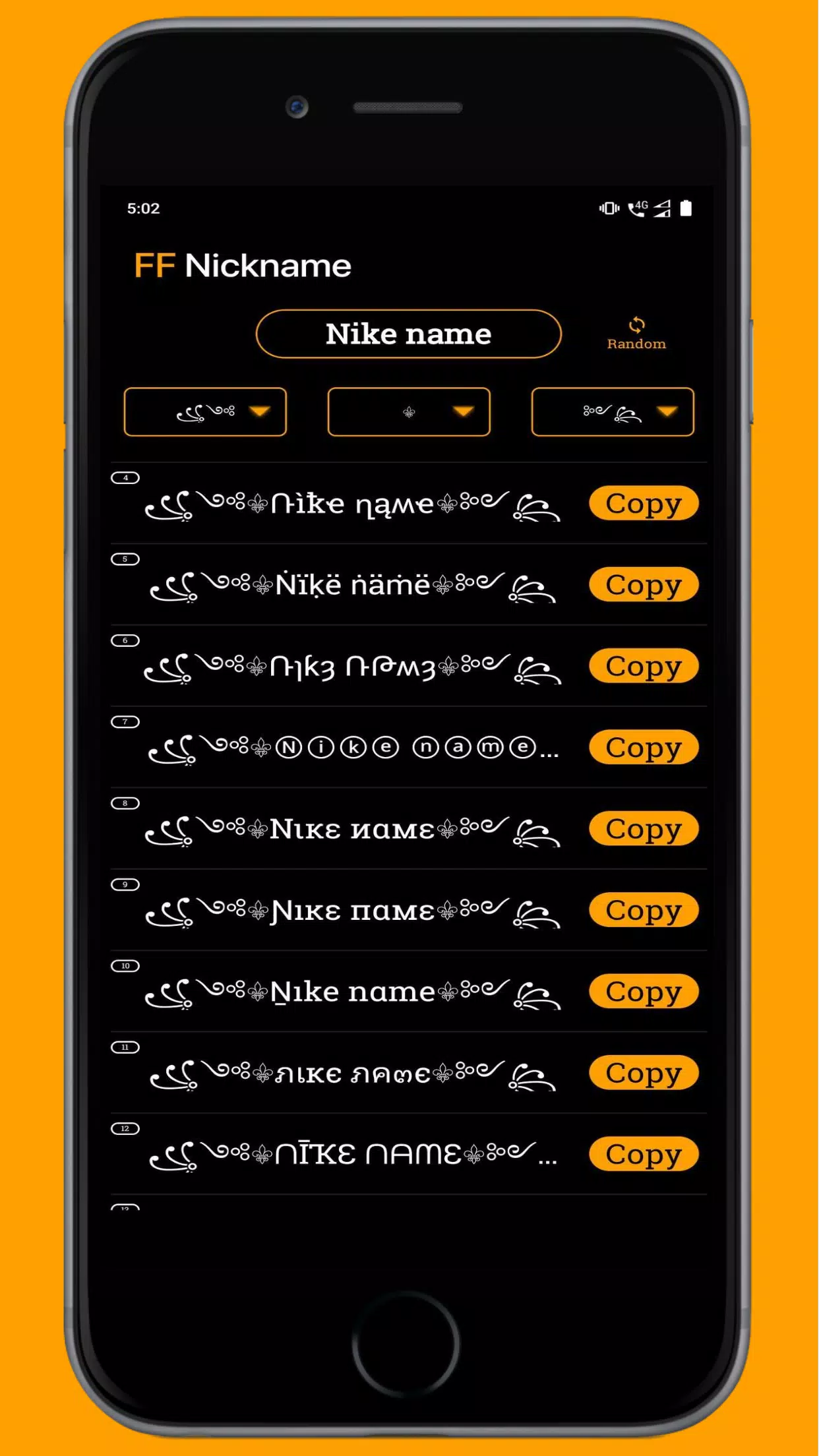 FF Name Creator - Nickname Generator For Games Captura de pantalla 3