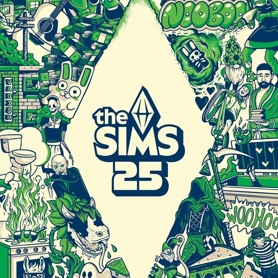 A 25ª trilha sonora do Sims / vários - Limpa com Splatter Green Neon