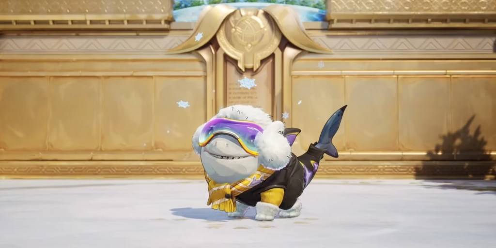 Jeff le Requin Terrestre équipé de ses vêtements d'hiver, dans un article sur la manière d'obtenir des assistances dans Marvel Rivals.