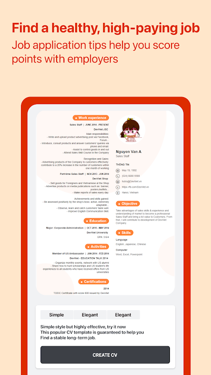 Cover Letter for Job App Captura de tela 1