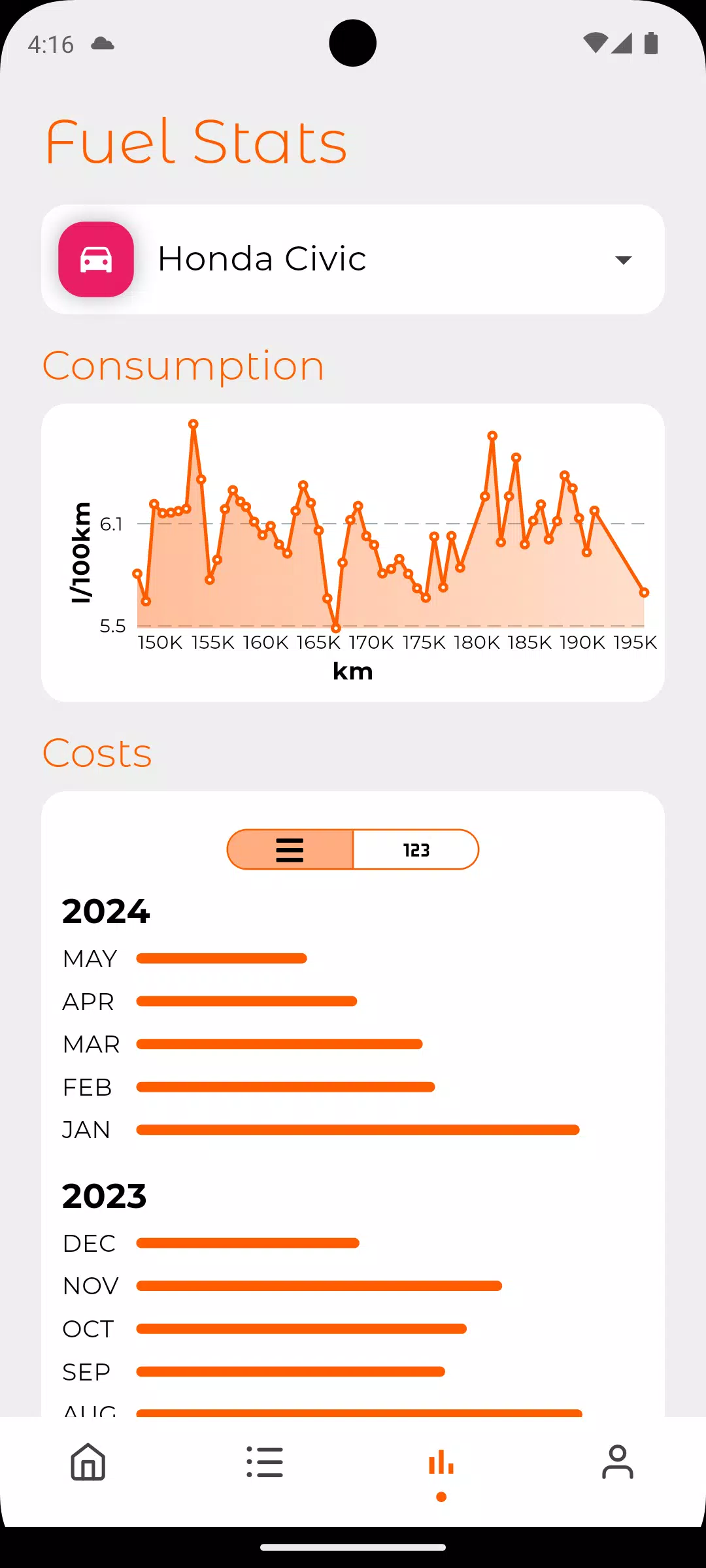 Fuel Log Captura de tela 2