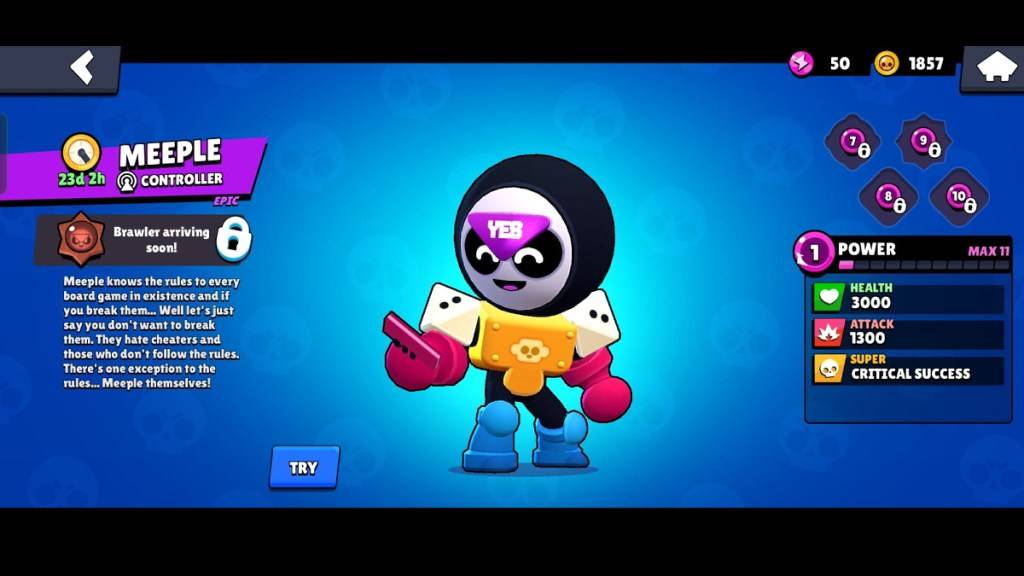 Página de perfil Meeple en Brawl Stars.