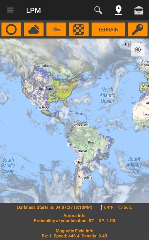 Light Pollution Map - Dark Sky Schermafbeelding 2