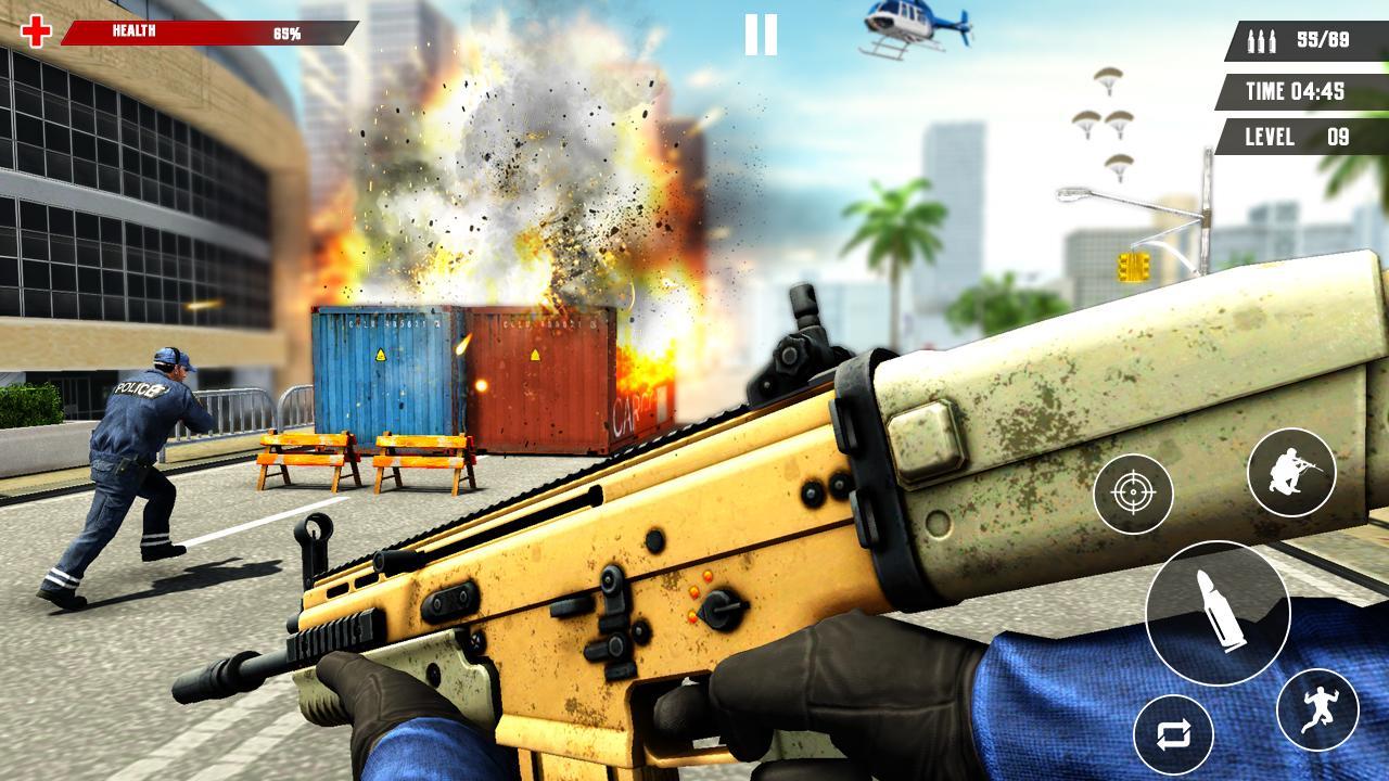 US Police Free Fire - Free Action Game スクリーンショット 1