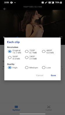 Video Splitter & Trim Videos Ekran Görüntüsü 0