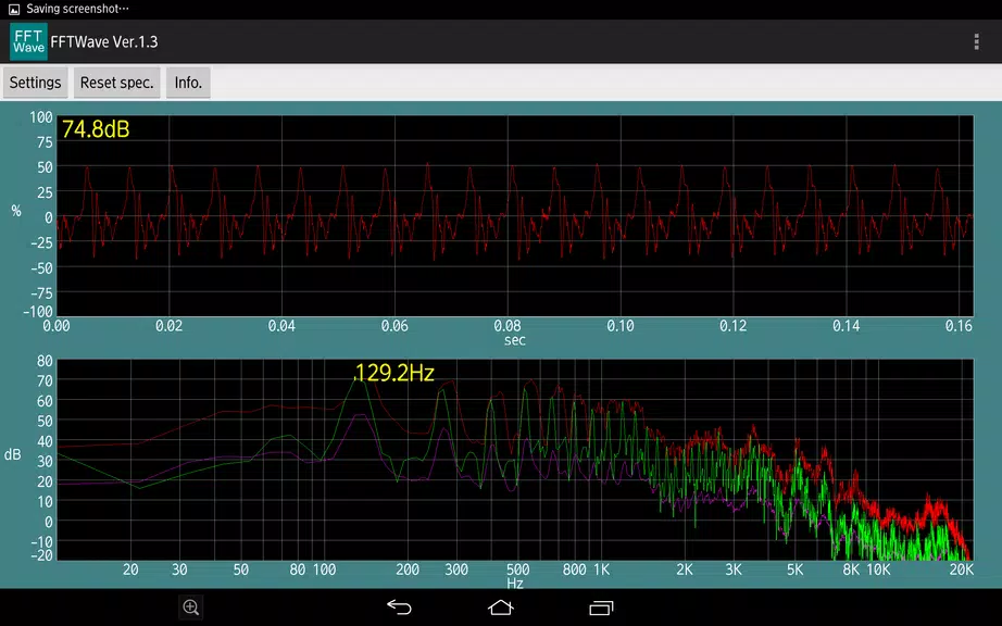 Sound monitor FFTWave Tangkapan skrin 1