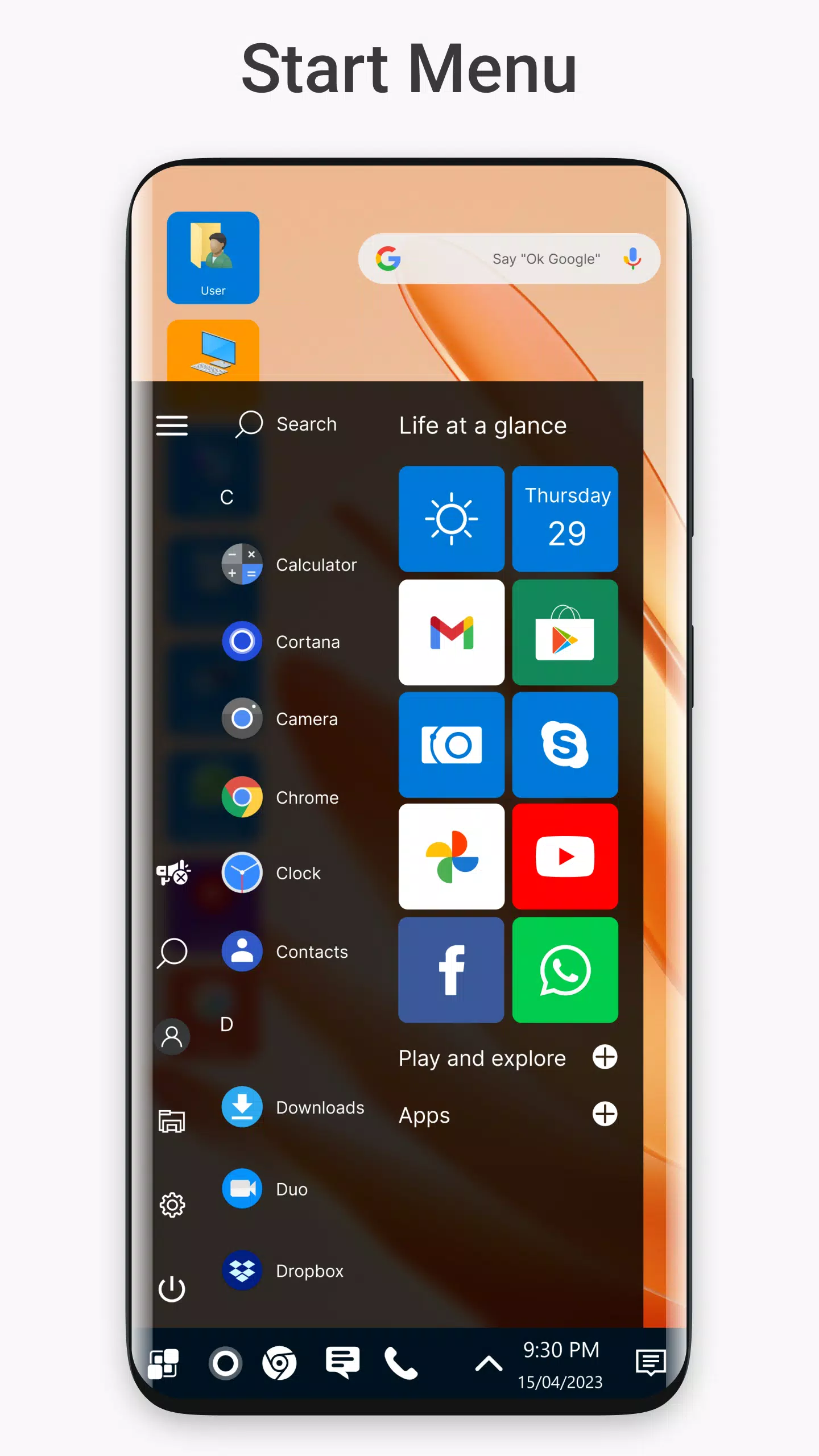 Win 11 Launcher 螢幕截圖 1