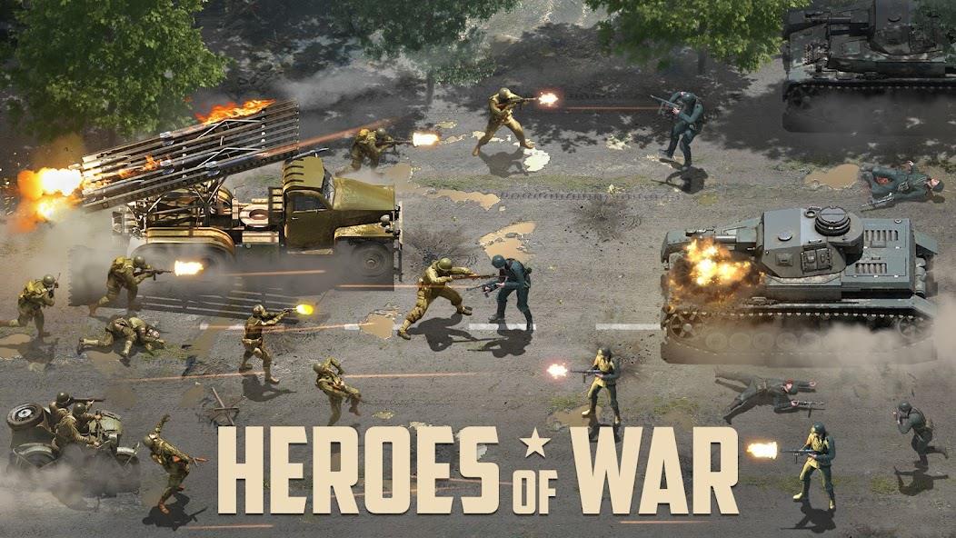 Heroes of War: Idle army game Mod Ekran Görüntüsü 0