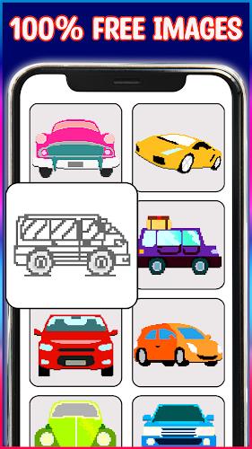 Cars Pixel Art Color by Number Screenshot 0