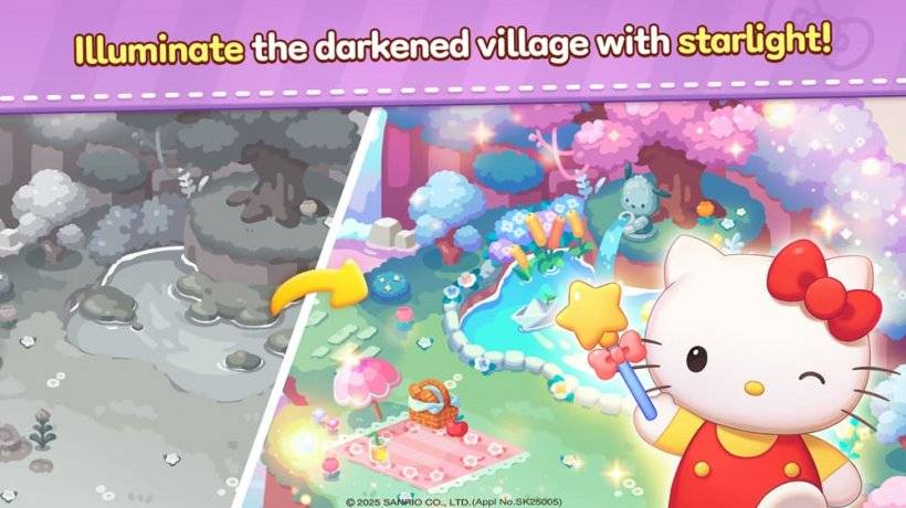 凯蒂猫施展魔法为梦幻乐园恢复色彩