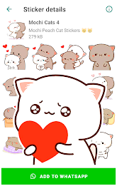 Mochi Cat Stickers for WhatsAp 螢幕截圖 0